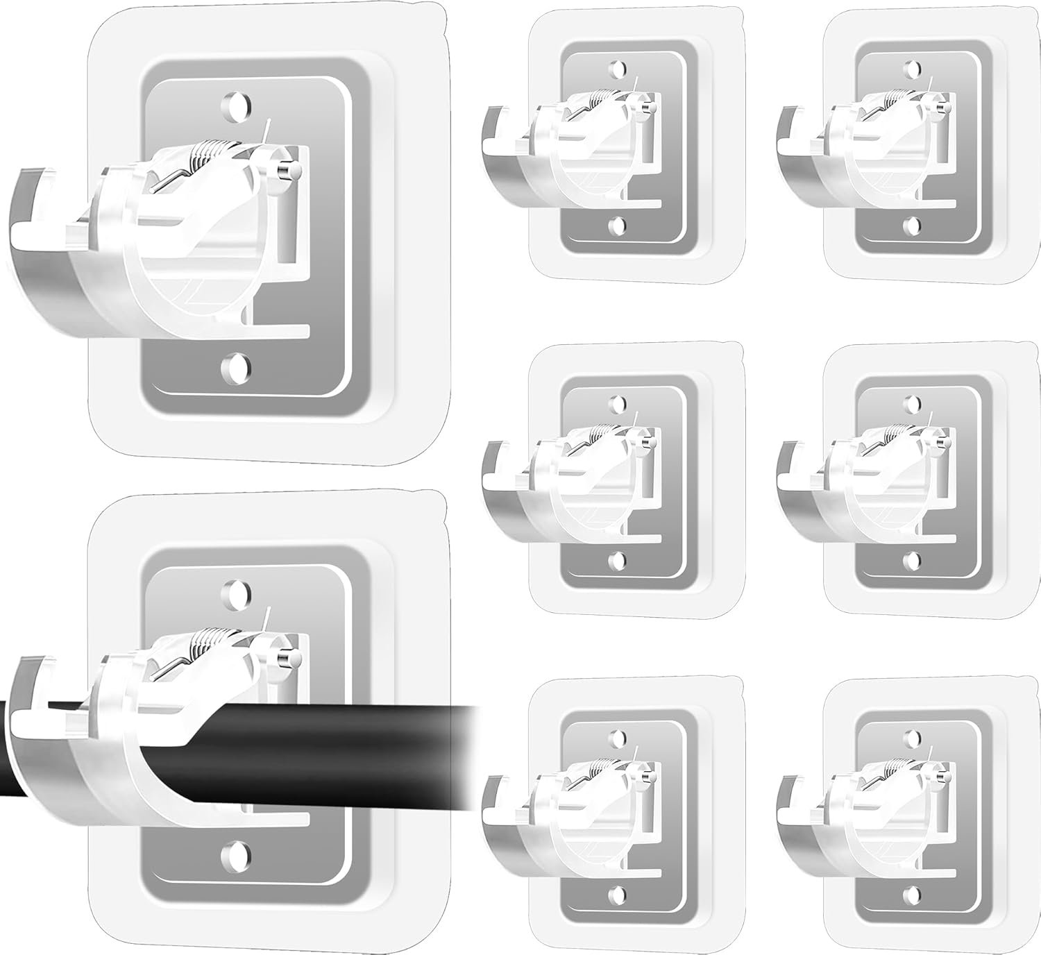 No-Drill Adjustable Curtain Rod Holder Hooks