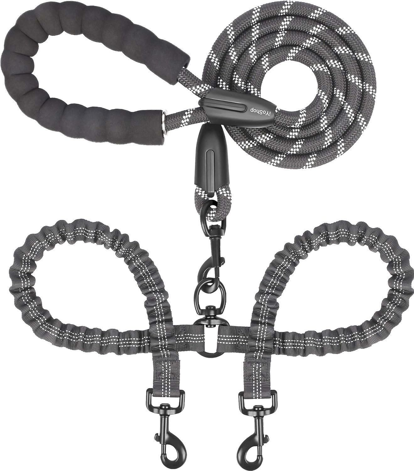 No-Tangle Dual Dog Leash for Two Large Pups
