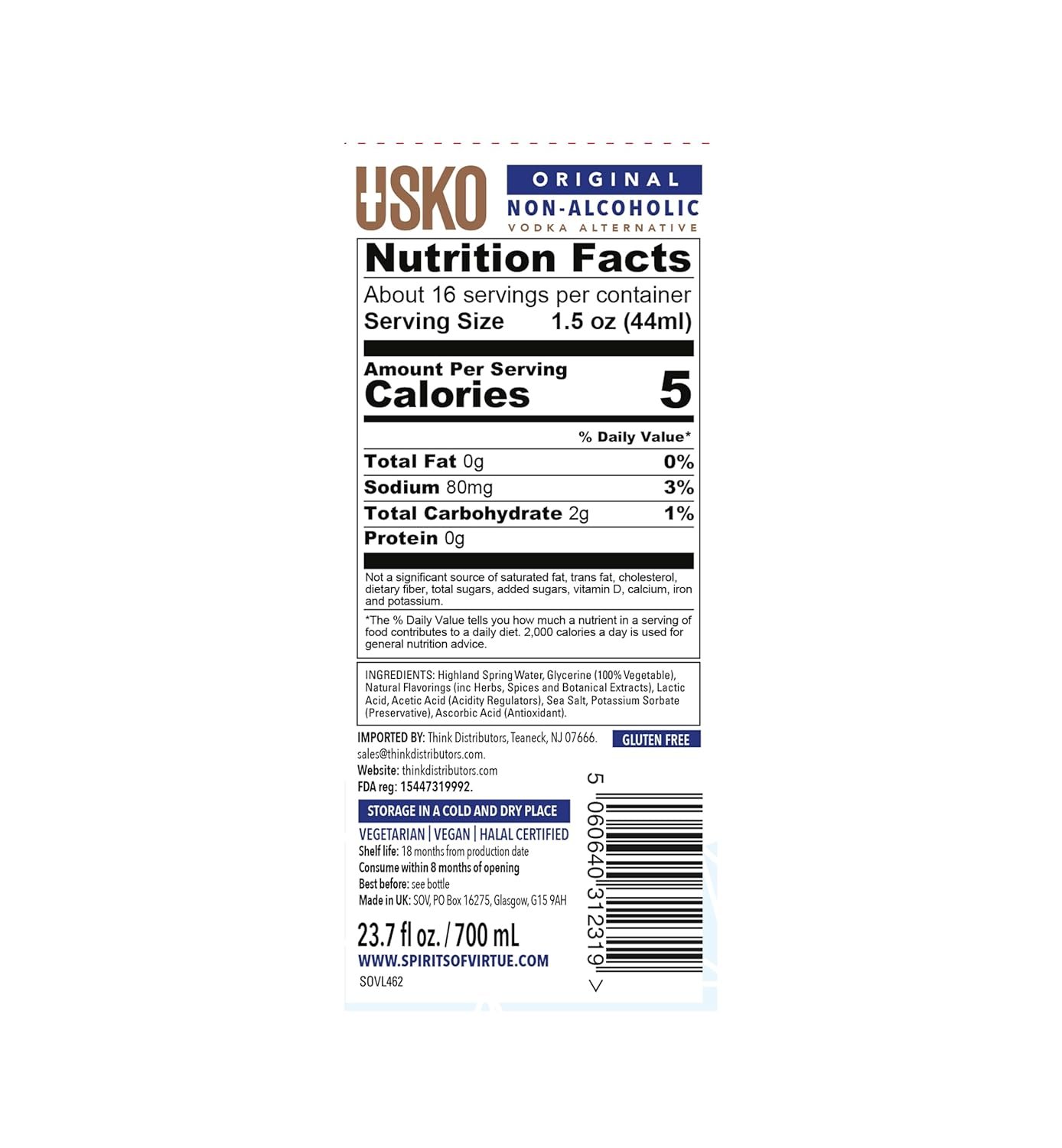 Premium Non-Alcoholic Vodka with Real Vodka Taste