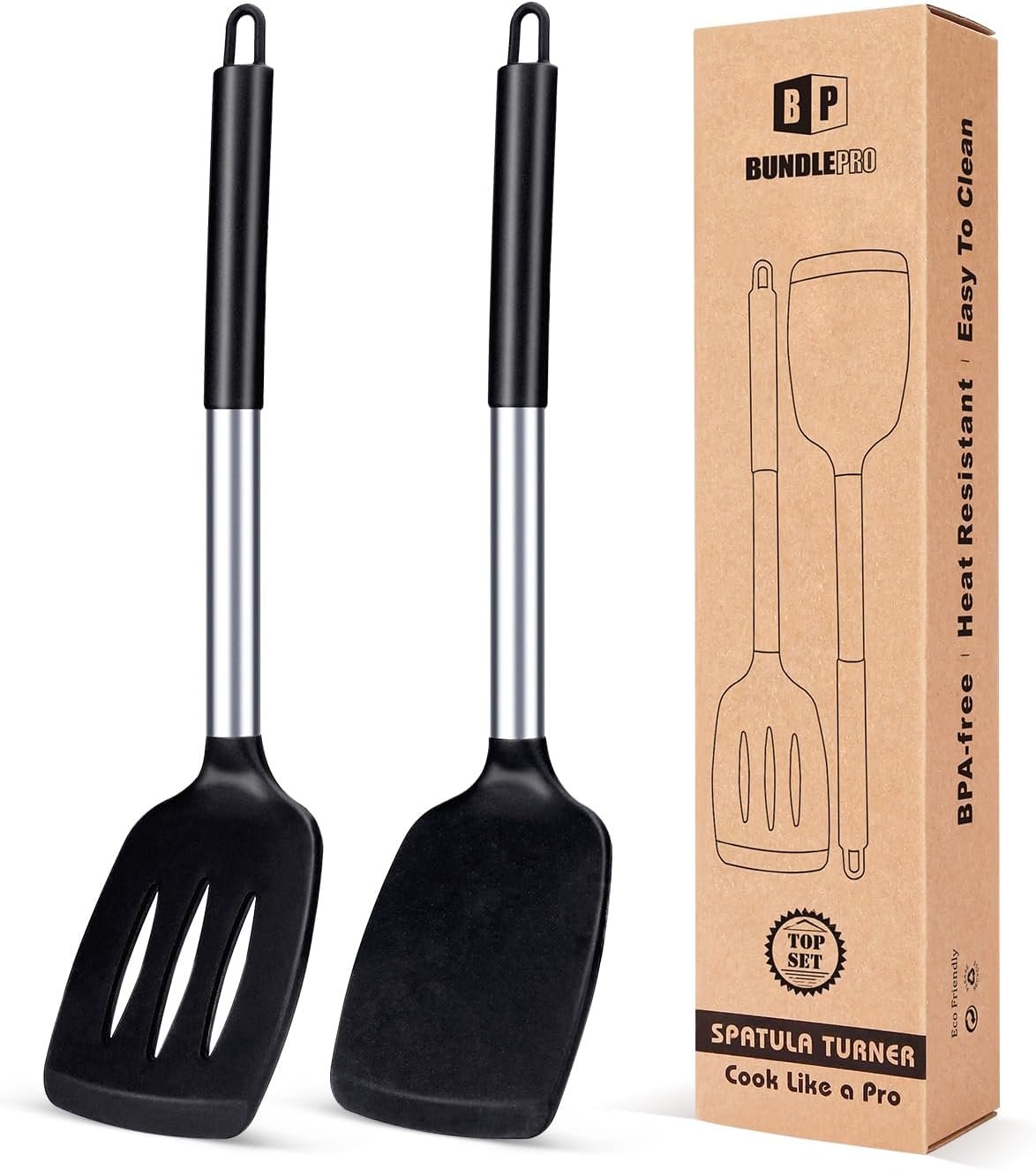 Non-Stick Silicone Spatulas for Flawless Flips (Pack of 2)