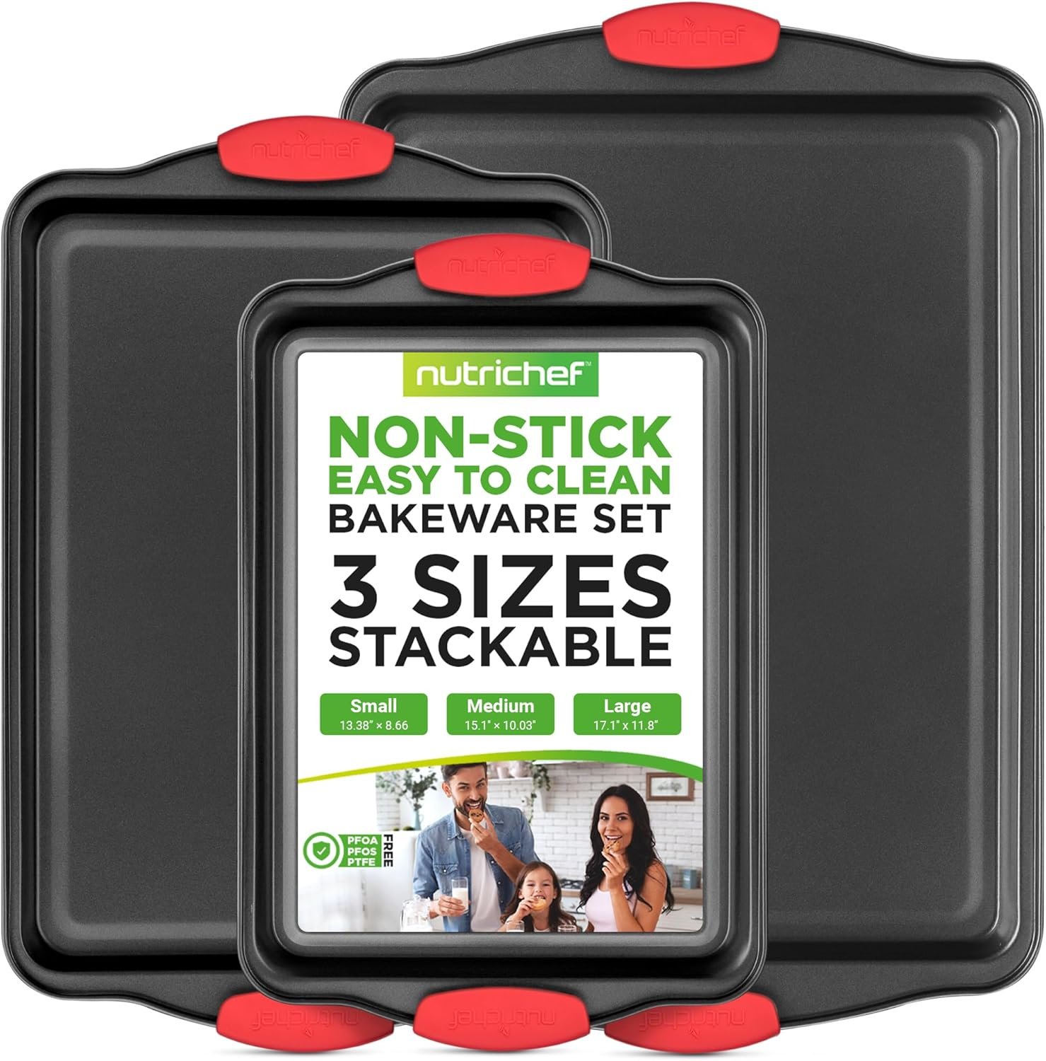 Bake Mess-Free: NutriChef 3-Pc Nonstick Pans