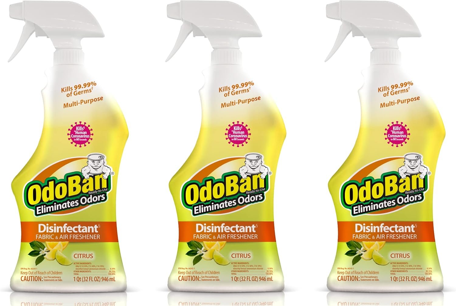 OdoBan Disinfectant & Odor Eliminator Set of 3