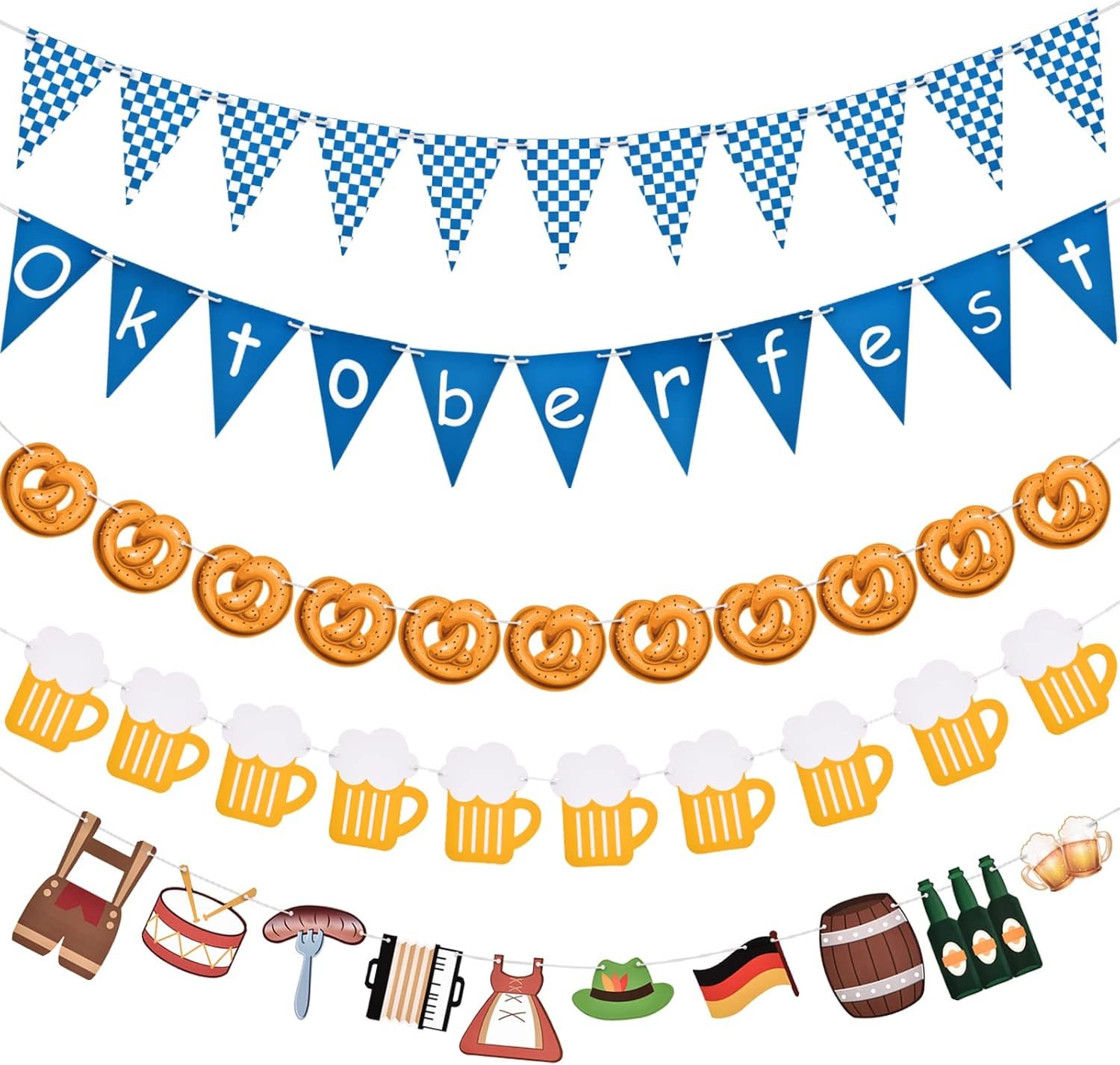 Oktoberfest Flag Banner Set - Bavarian Party Decorations