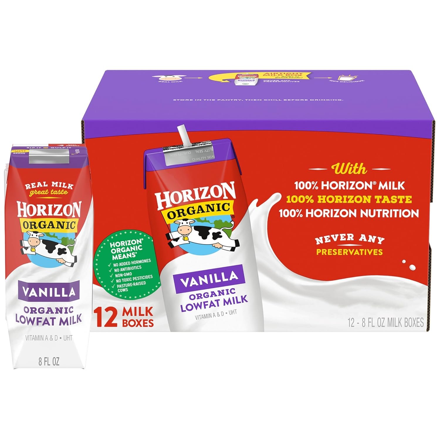 On-the-Go Organic Vanilla Milk Boxes for Kids & Adults