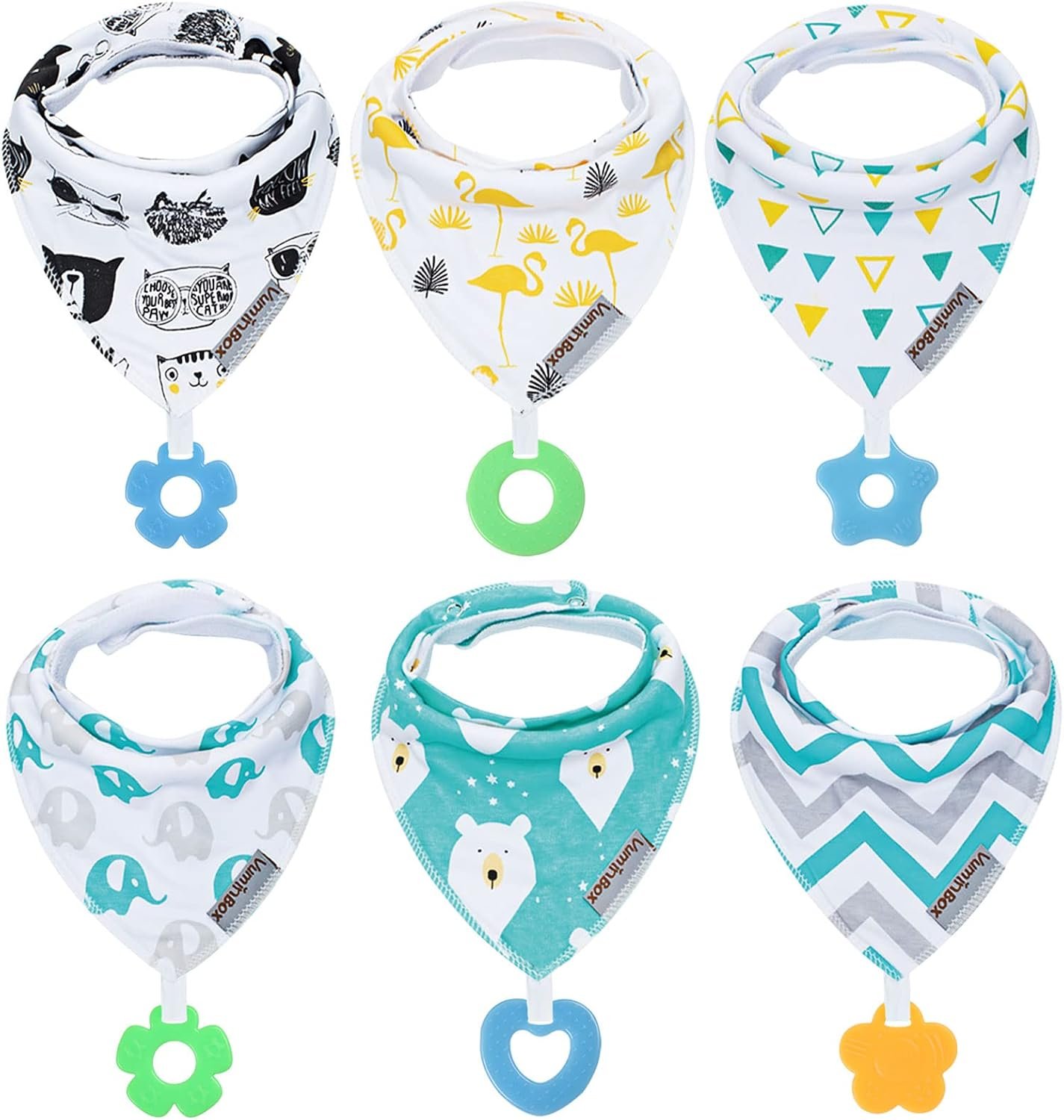 Soft Organic Bibs & Teethers Keep Baby Dry – 12pk