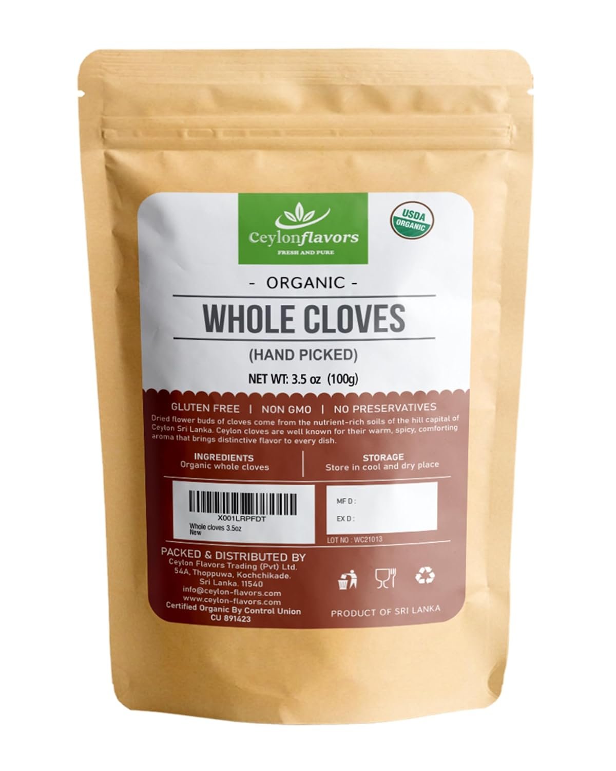 Organic Hand Picked Whole Cloves from Sri Lanka