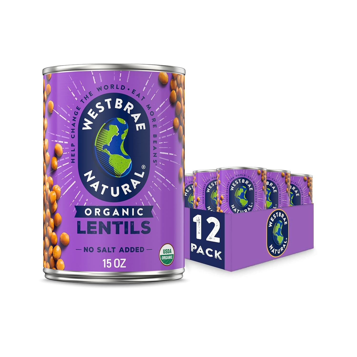 Organic Lentil Beans: Protein-Packed Plant-Based Power (Pack of 12)