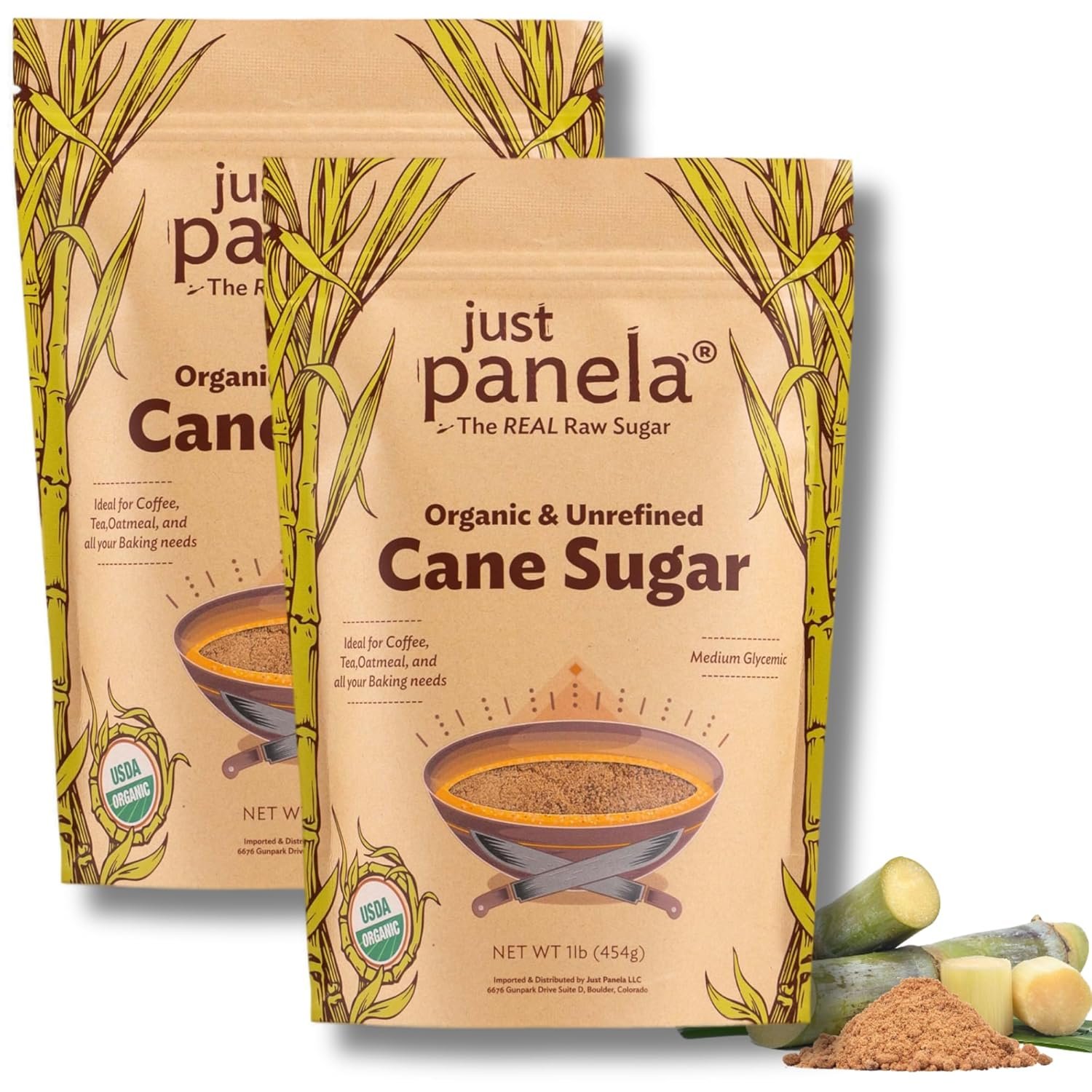 Pure Organic Panela: Unrefined Cane Sugar Bliss (2x1lb)