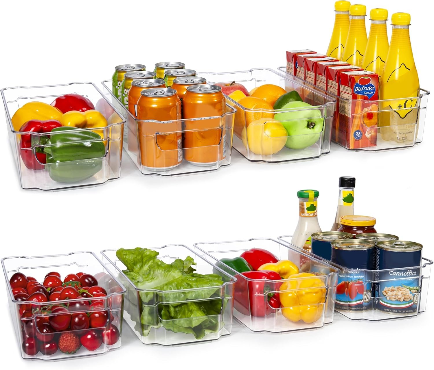 Organize Your Fridge in Minutes with 8 Clear Storage Bins