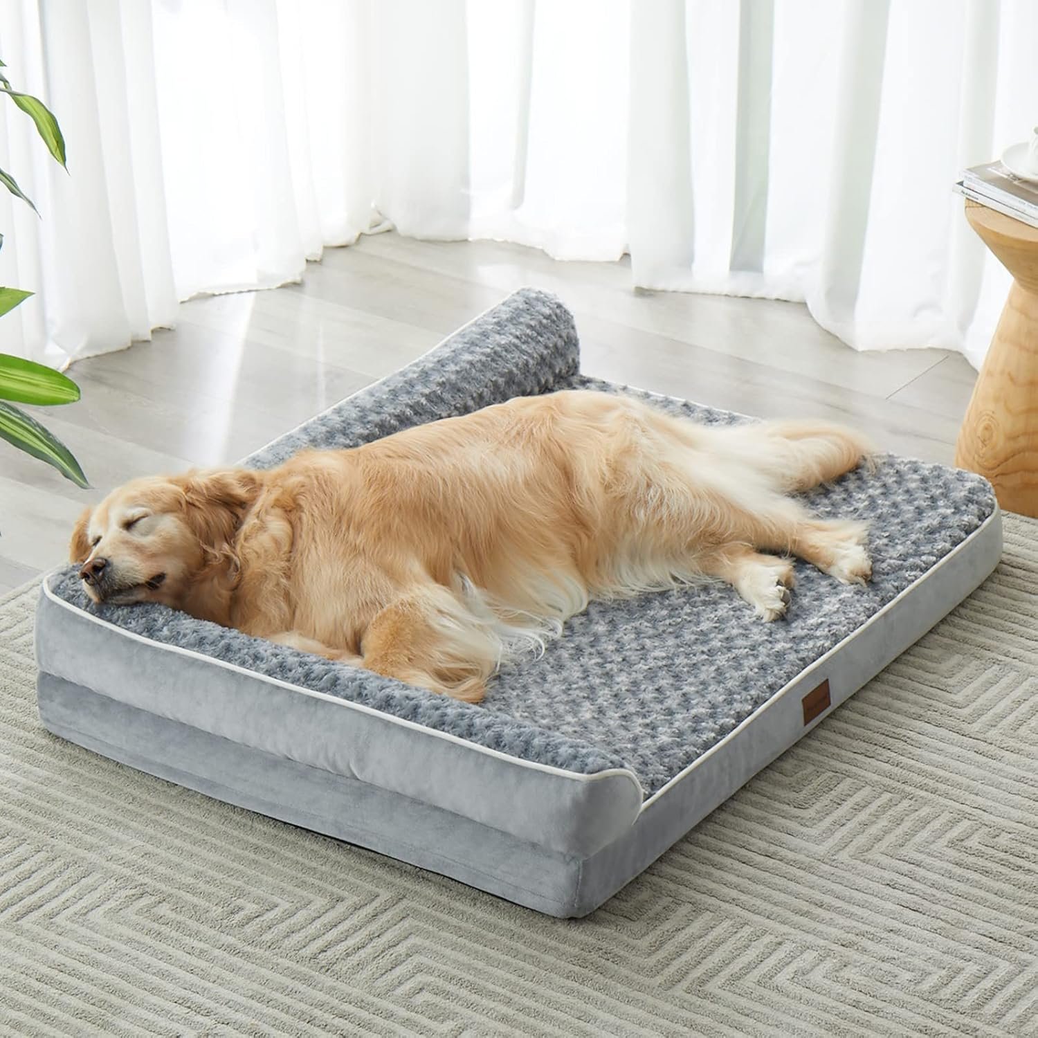 Orthopedic Support L-Shaped Dog Bed - Large Waterproof Sofa