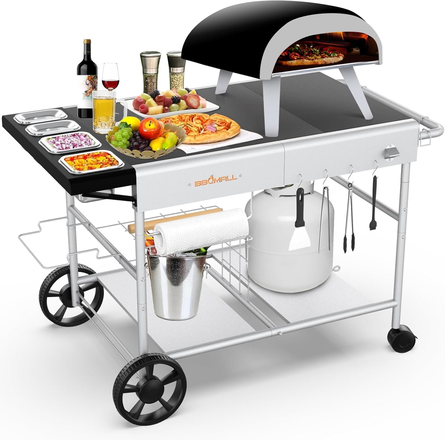 Ultimate Outdoor Cooking Station - Pizza Oven & Grill Cart