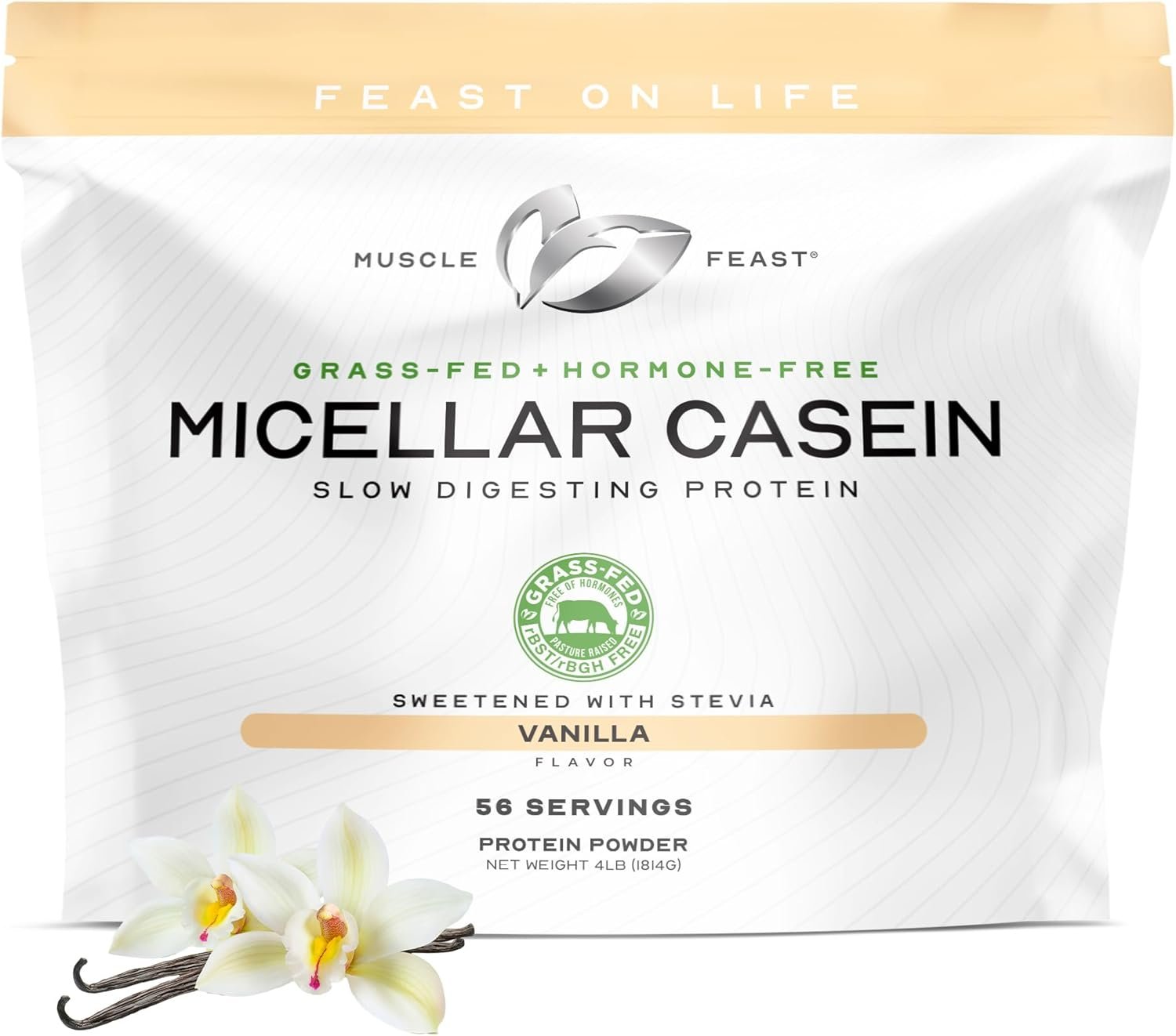 Overnight Muscle Recovery: Grass-Fed Vanilla Casein Protein