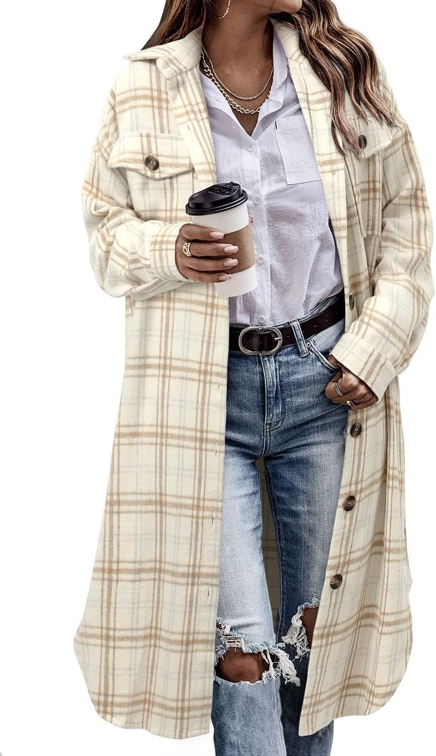 Oversized Plaid Shacket Jacket - Chic & Cozy Layering Piece