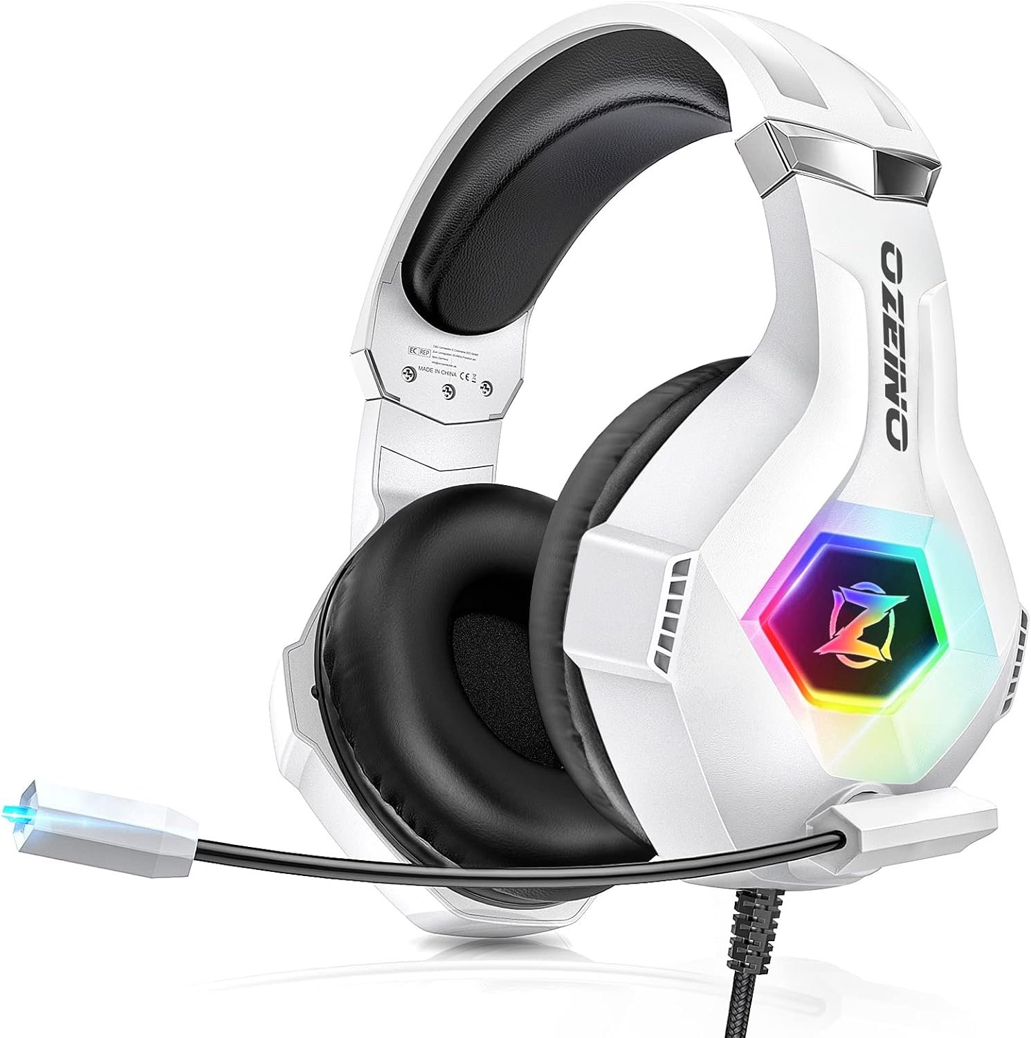Immersive 7.1 Surround Ozeino Gaming Headset - White