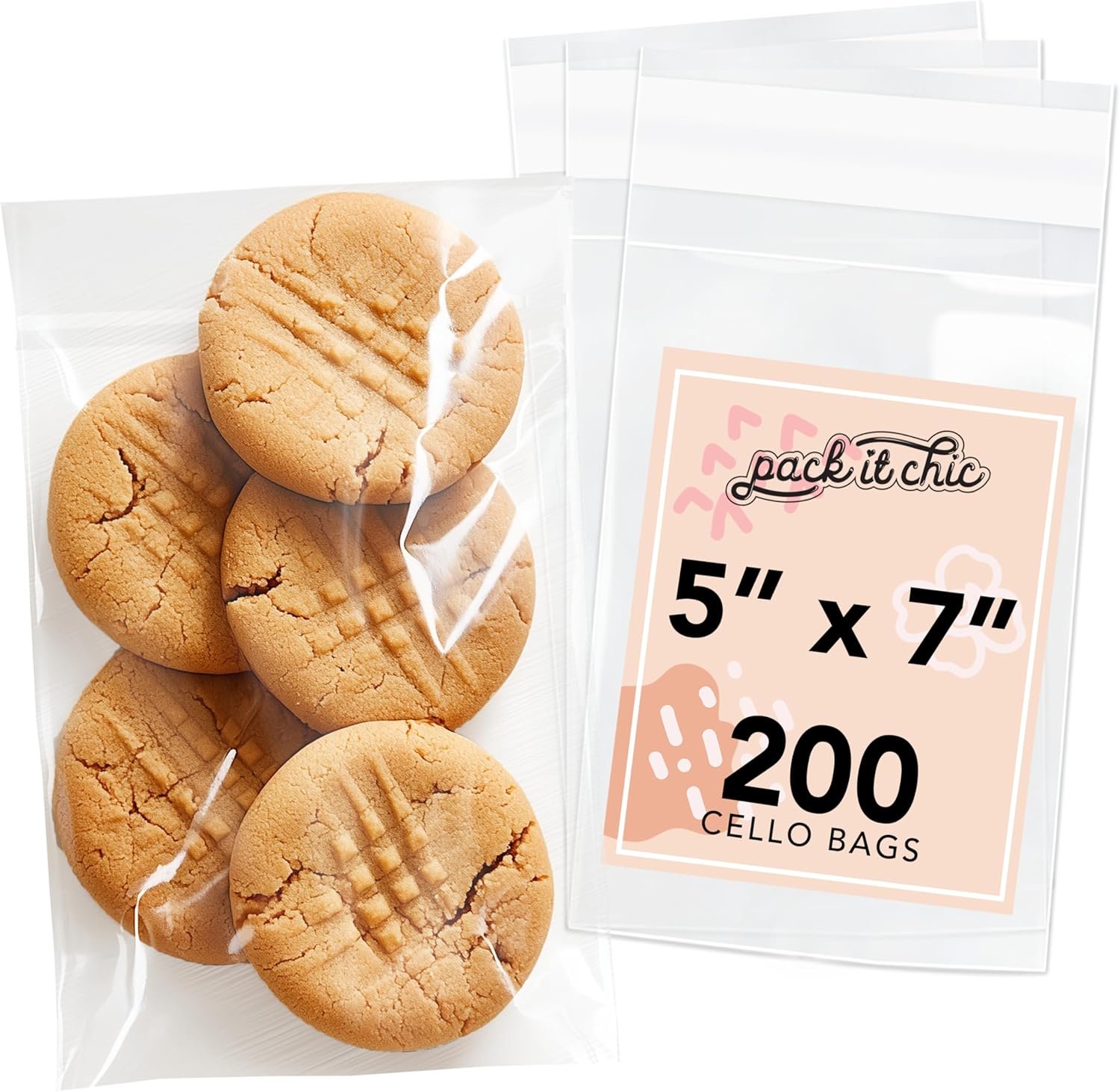 Pack It Chic Clear Self Sealing Cellophane Bags