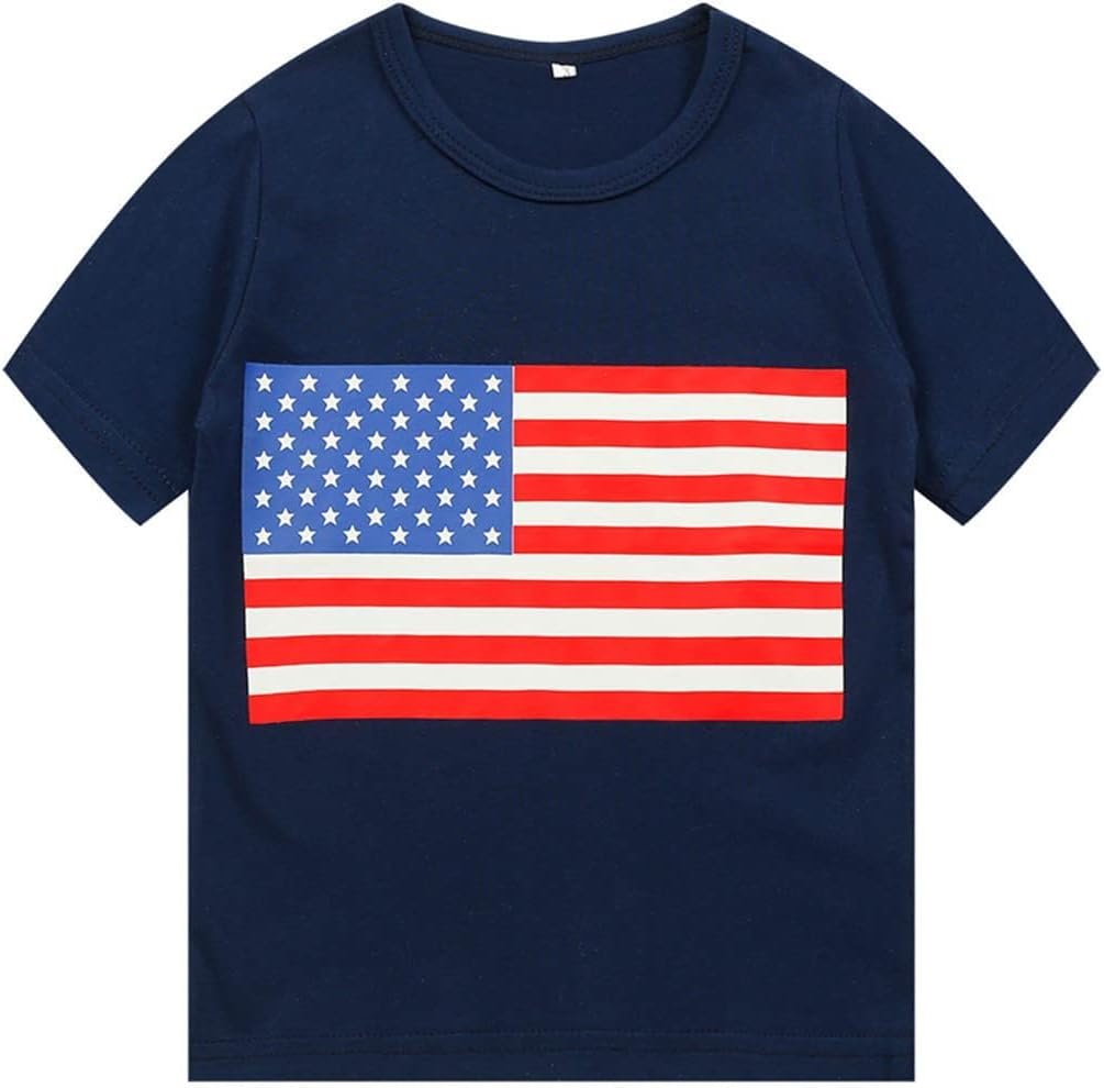 Patriotic Kids American Flag Tee - Soft Cotton 4th of July Shirt