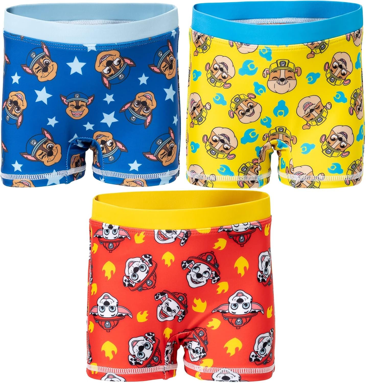 Paw Patrol Chase, Marshall & Rubble Swim Shorts 3-Pack