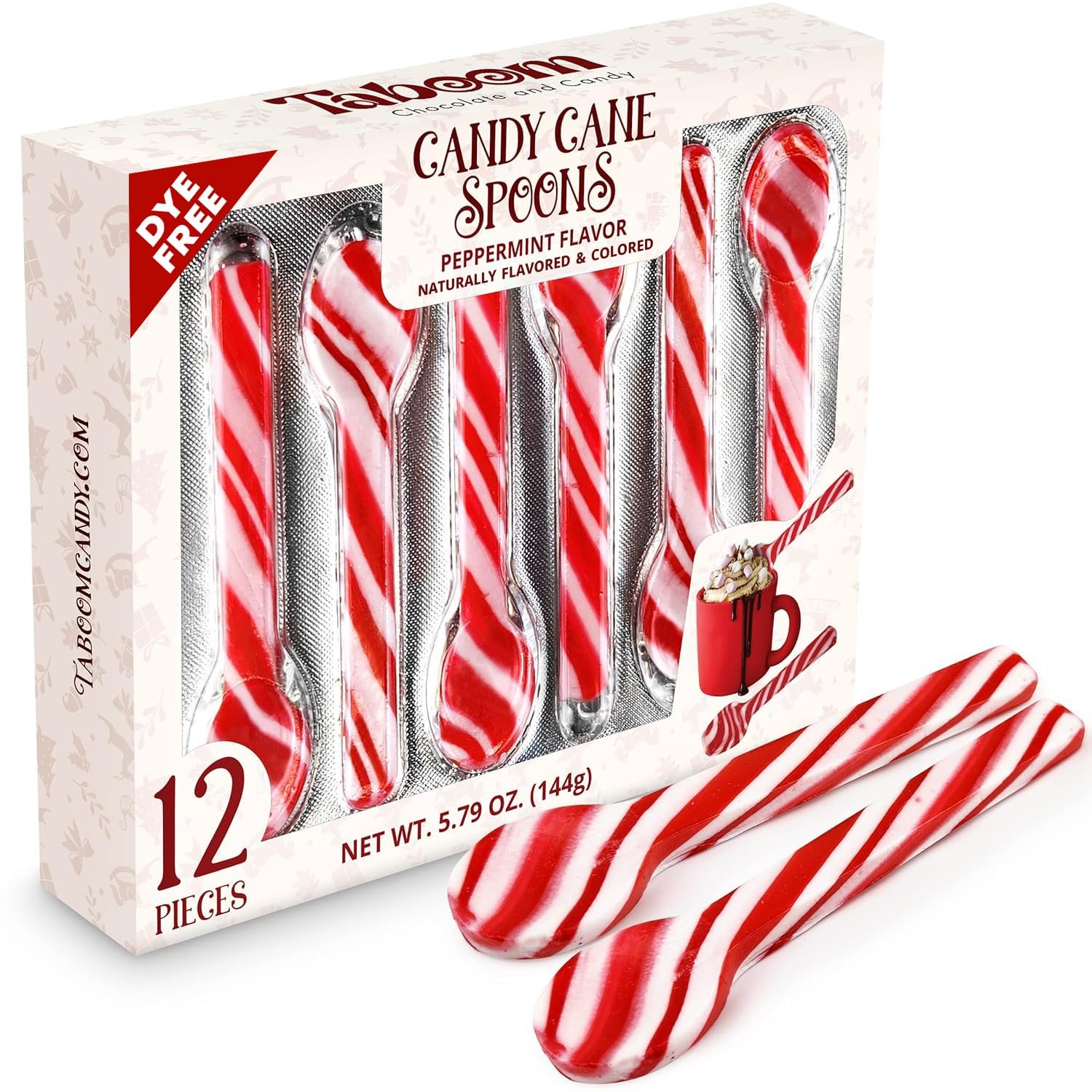 Peppermint Candy Cane Spoons Pack for Holiday Cheer