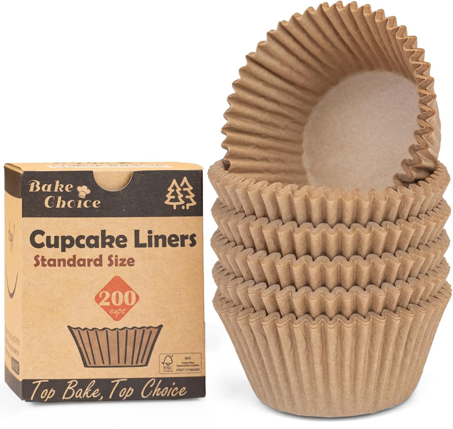 Perfect Cupcakes Every Time - 200 Non-Stick Baking Liners