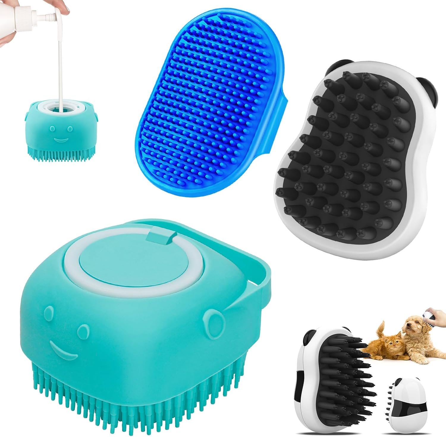 Perfect Pet Bath Brush Set - 3-in-1 Grooming Solution