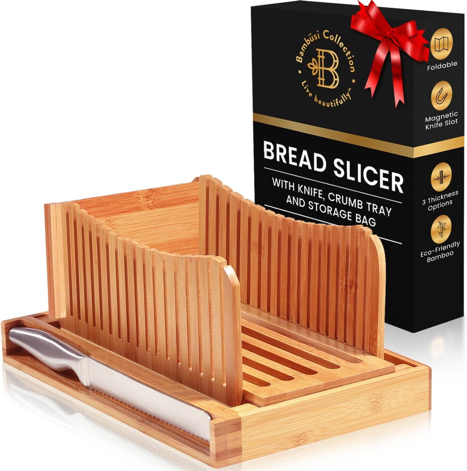 Perfect Slices Every Time - Bamboo Bread Slicer