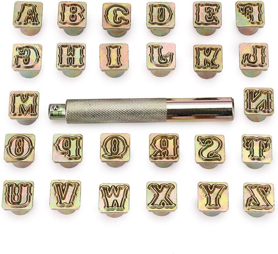 Personalize Leather Goods with 27-Piece Capital Stamp Set