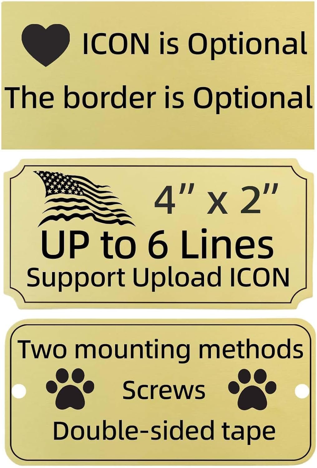 Personalized Brushed Stainless Steel Name Plate