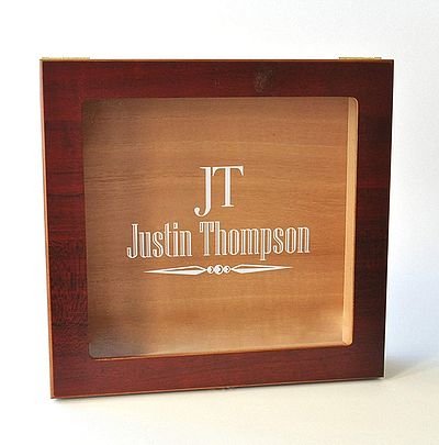 Personalized Glass Top Humidor
