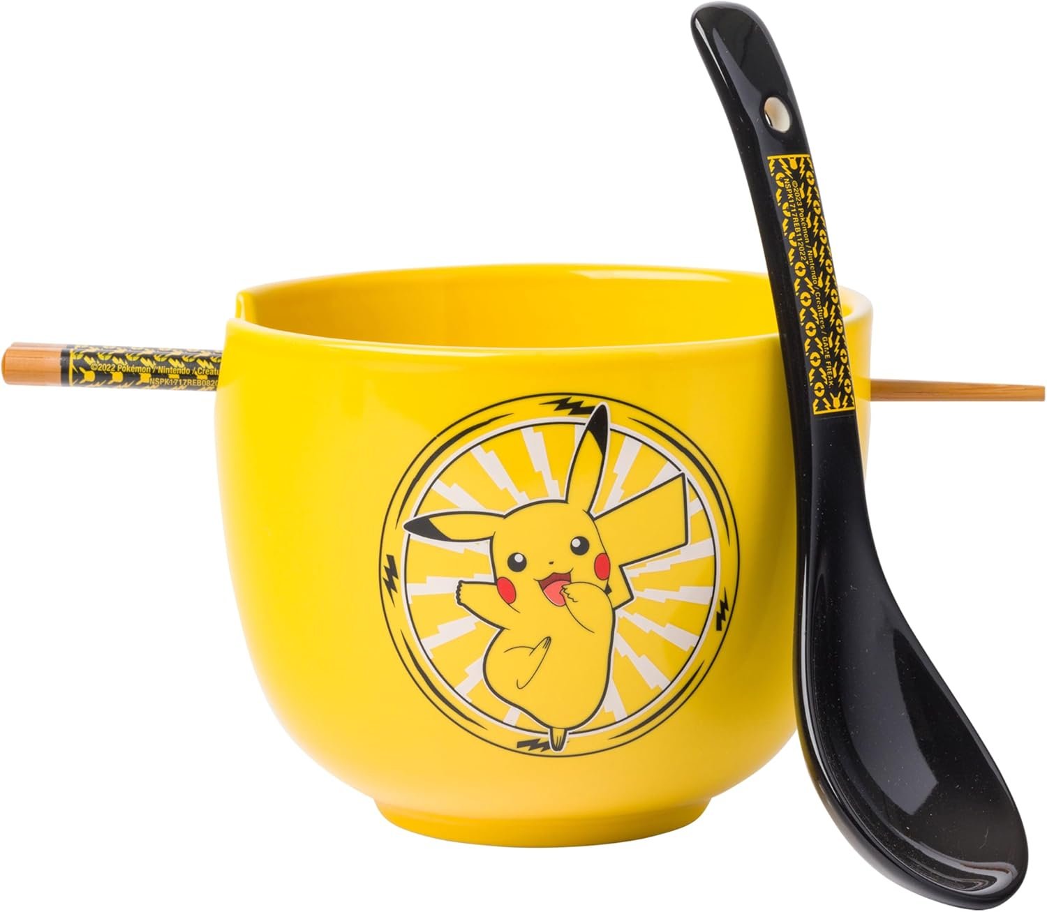 Pikachu Ceramic Ramen Bowl with Chopsticks & Spoon