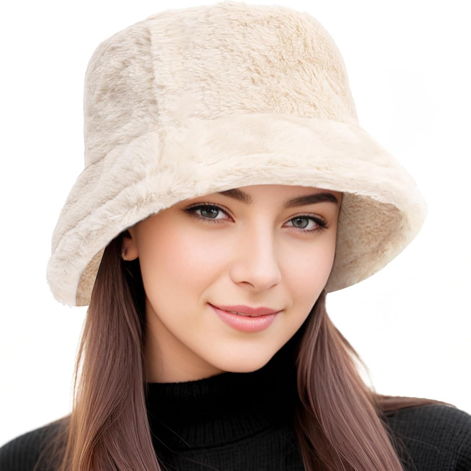 Plush Faux Fur Bucket Hat for Toasty Winters