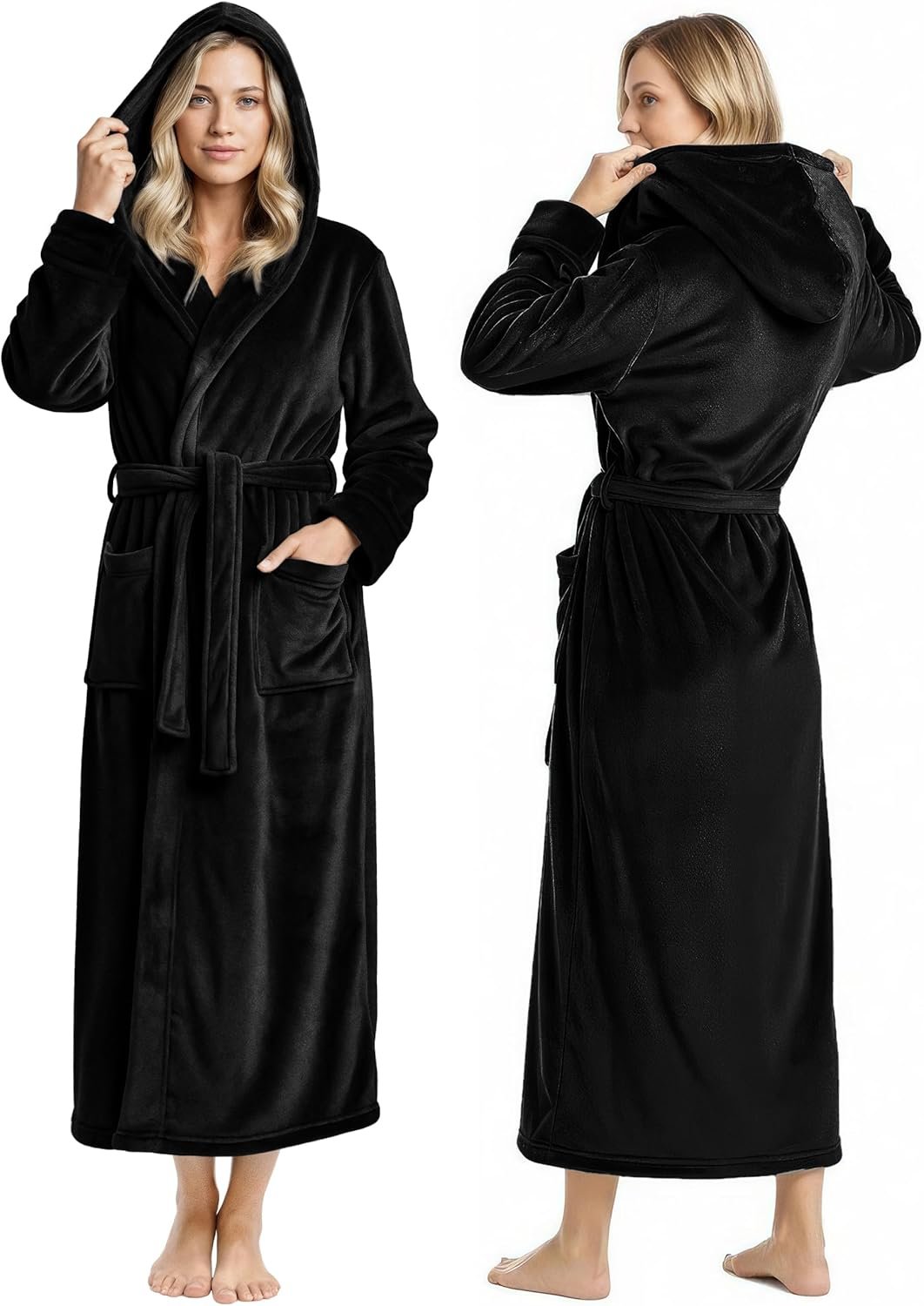 Plush Hooded Fleece Robe for Cozy Bliss