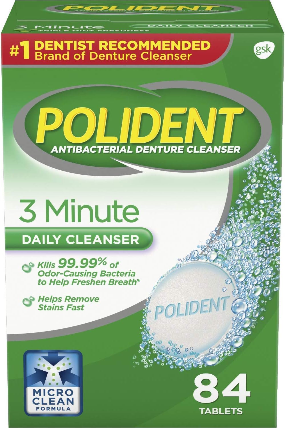 Get Ultra-Clean Dentures in Just 3 Minutes - Polident 84 Count