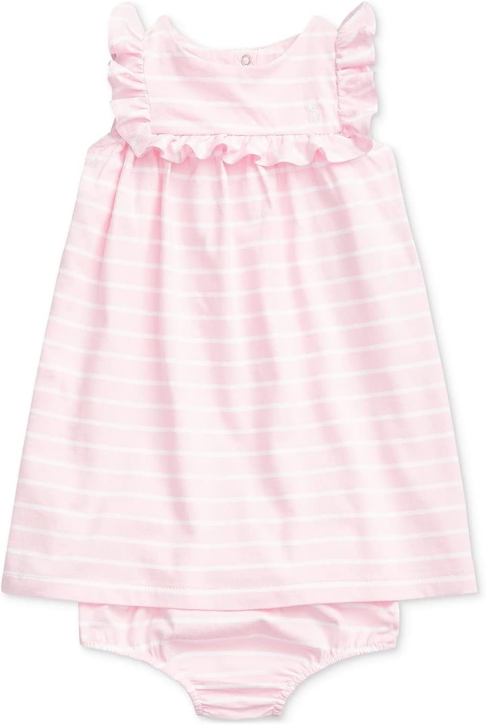 Adorable Pink Striped Dress & Bloomer Set