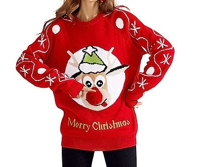 Pom Pom Rudolph Ugly Sweater