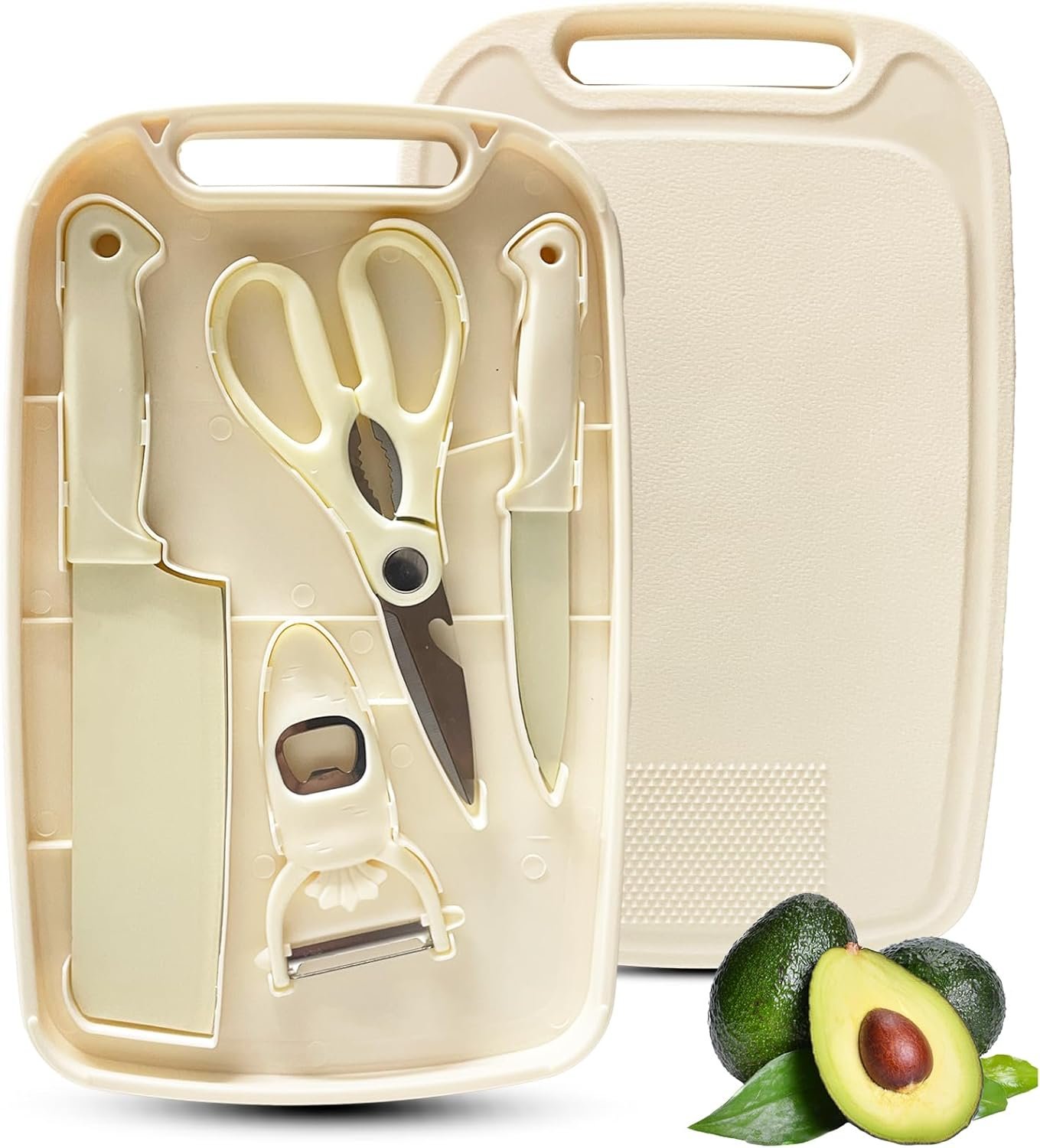 Portable 5-in-1 Travel Cutting Board Knife Set