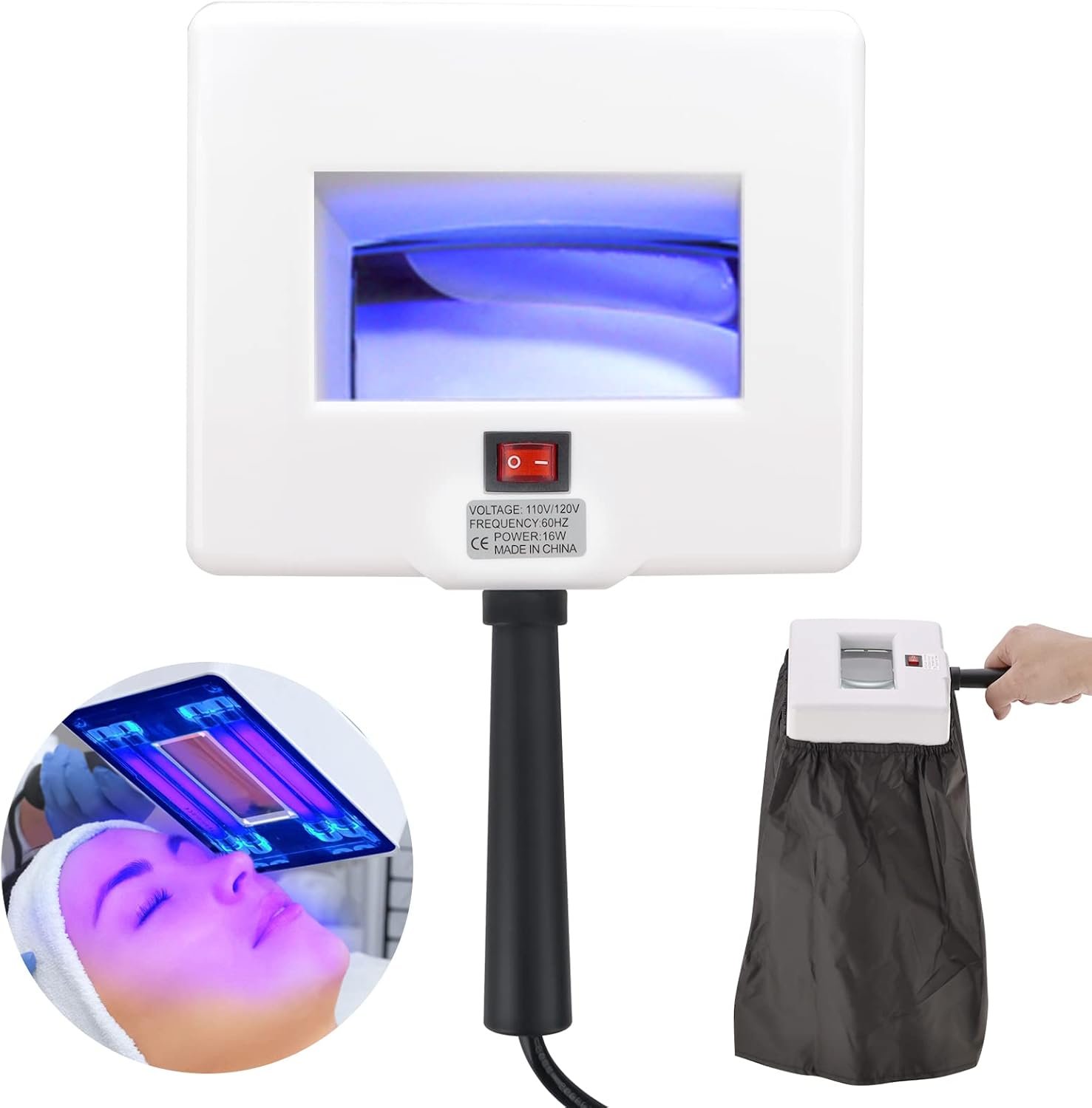 Professional Skin Analysis at Home: Portable Woods Lamp with 3X Magnification