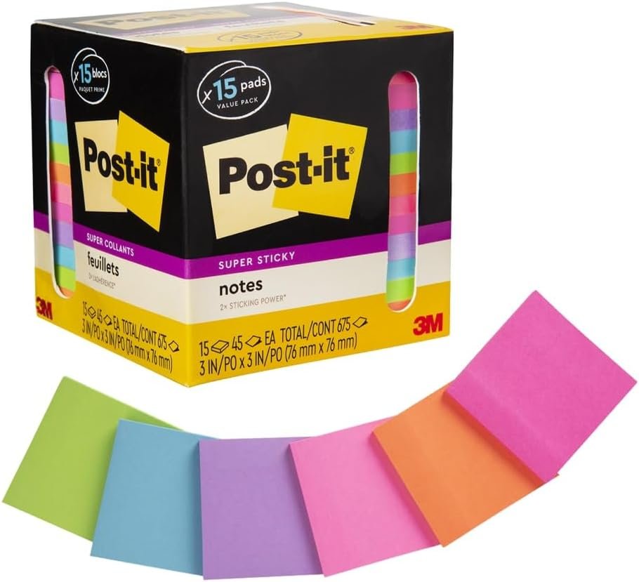 Post-it Super Sticky Notes in Vibrant Colors
