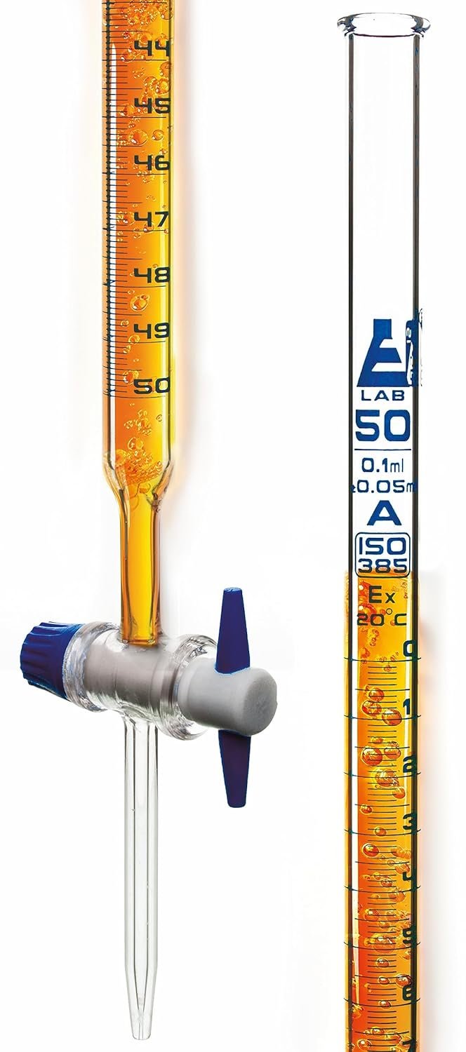 Precision Laboratory Burette: 50ml Class A Accuracy