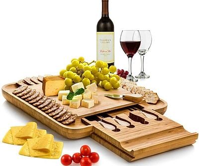 Premium Bamboo Cheese Board Set