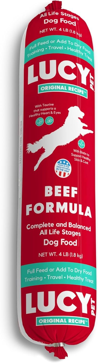 Premium Beef Dog Food Roll for Healthy Coat & Energy