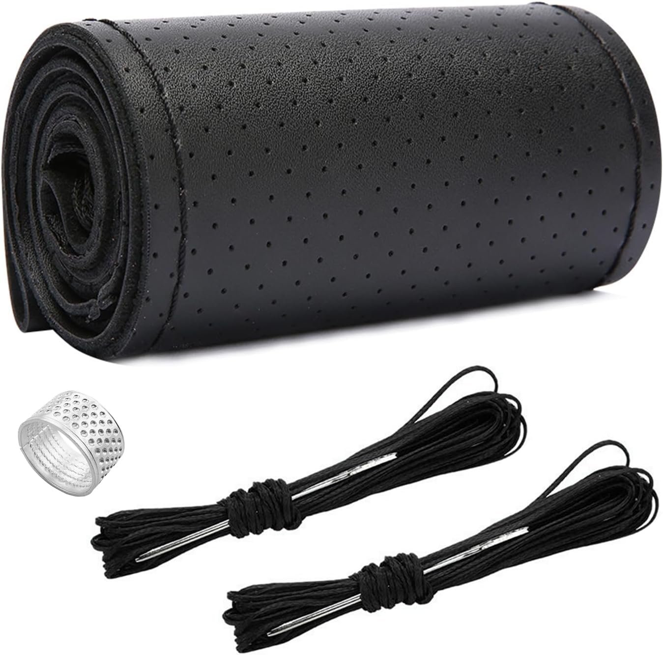 Premium Leather Steering Wheel Cover: Comfort Grip & Protection