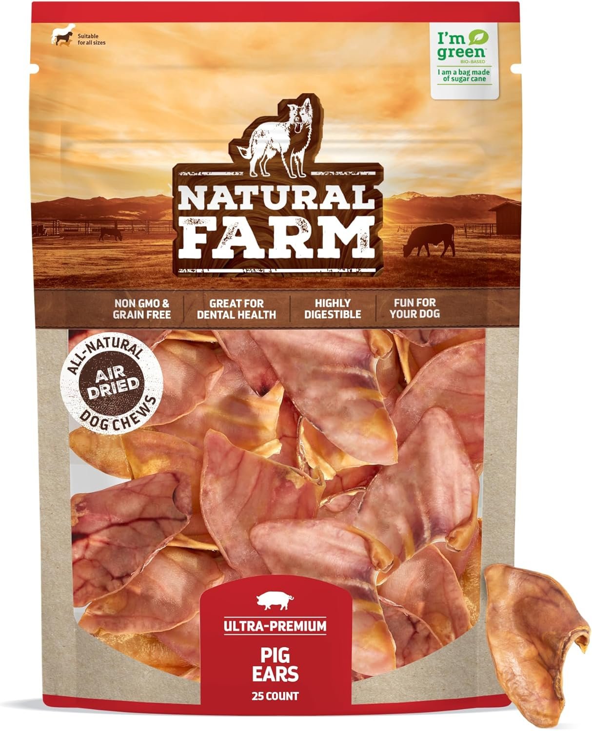 Premium Pig Ear Treats - Natural Dental Care for Dogs