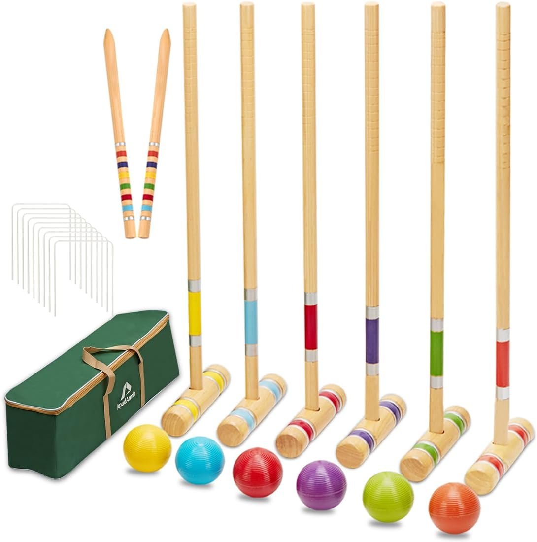 Premium Six-Player Croquet Set for Backyard Fun
