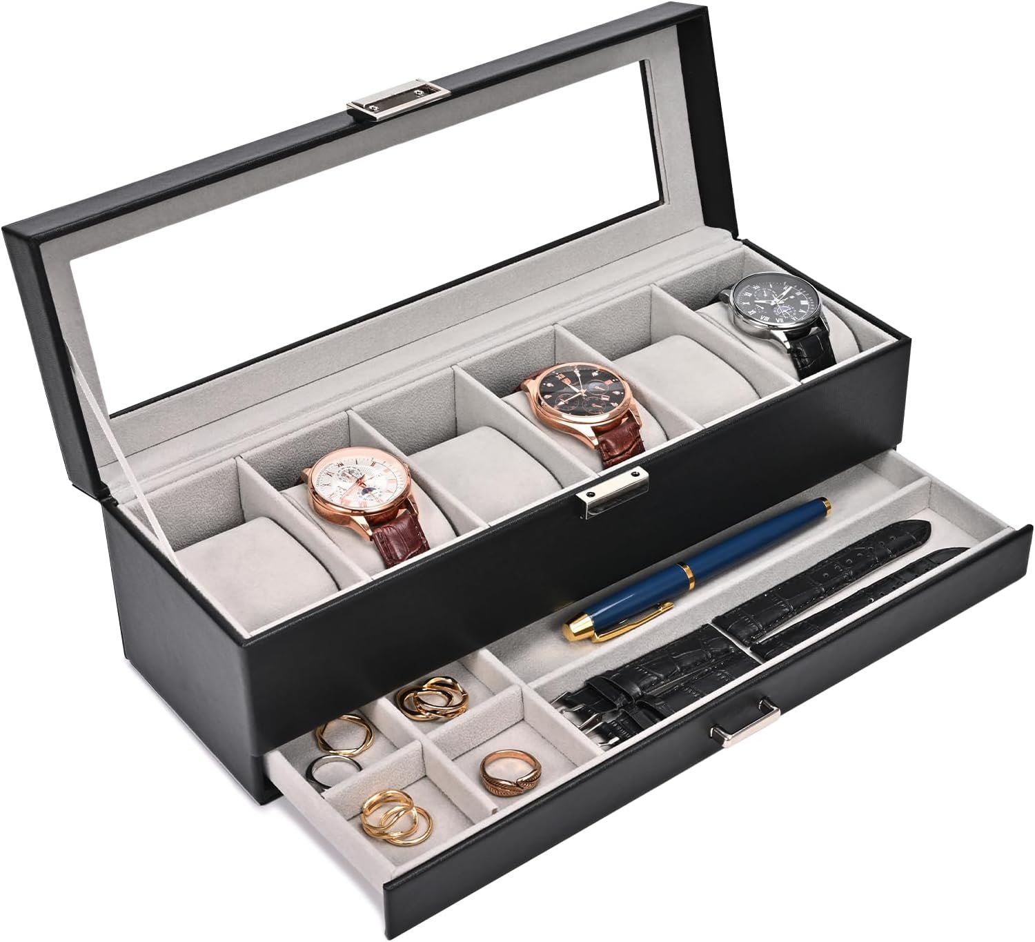 Premium Watch Organizer with Glass Display