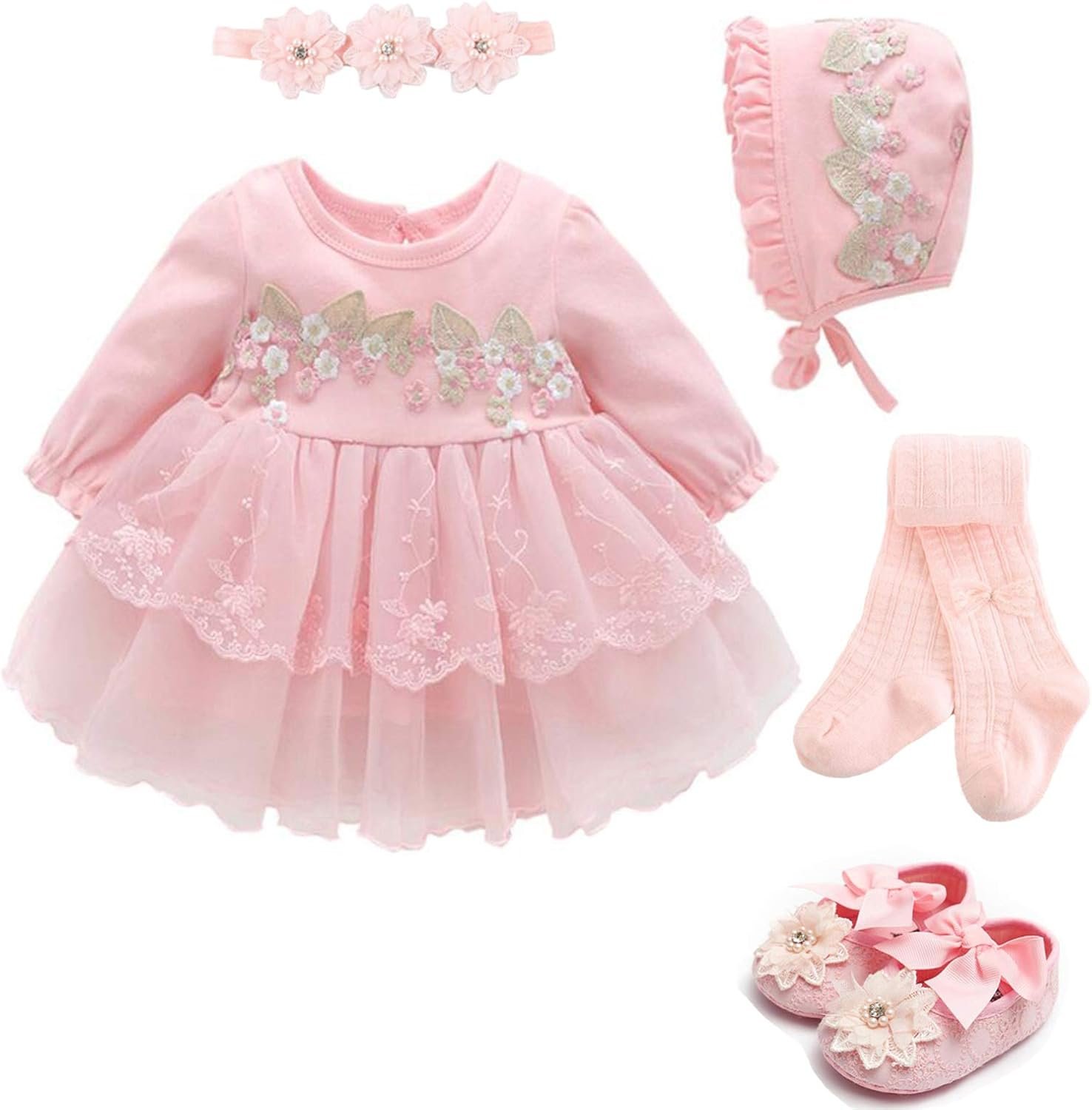 Complete Princess Dress Set for Baby Girl's Special Day