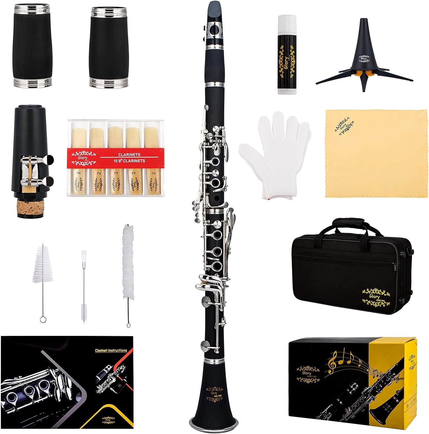 Professional Ebonite Clarinet Complete Kit for Musicians
