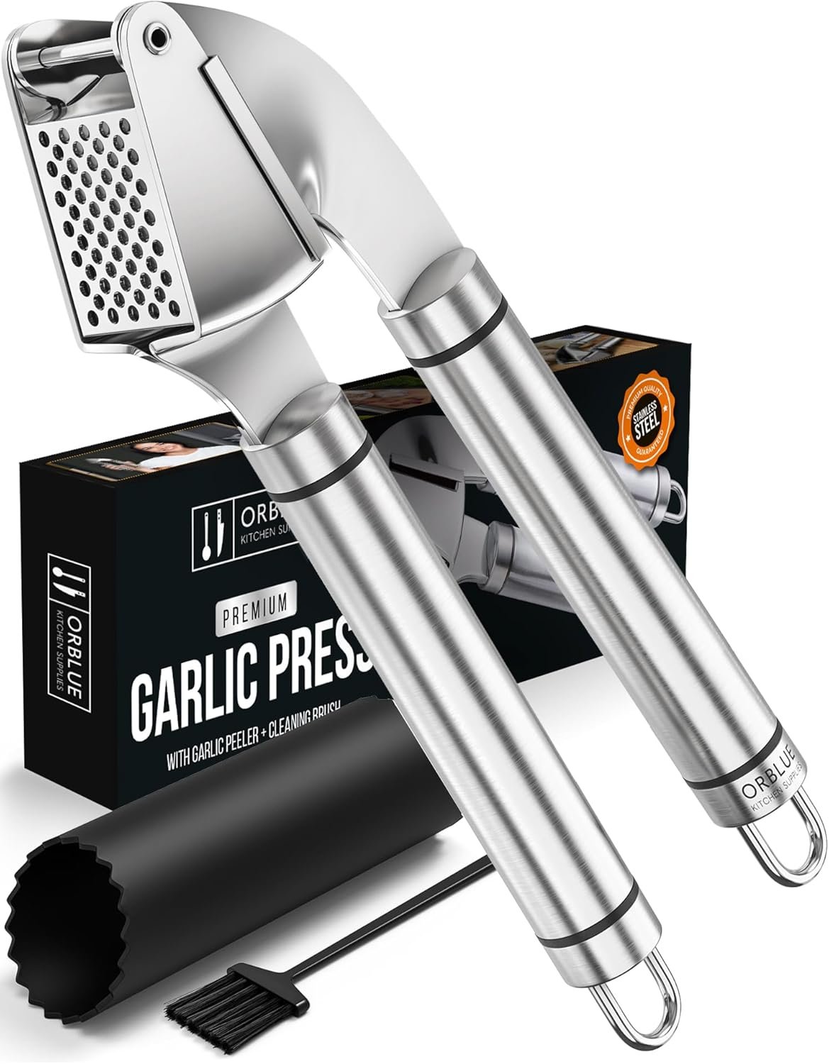 Professional Garlic Press – Mince Unpeeled Cloves Instantly