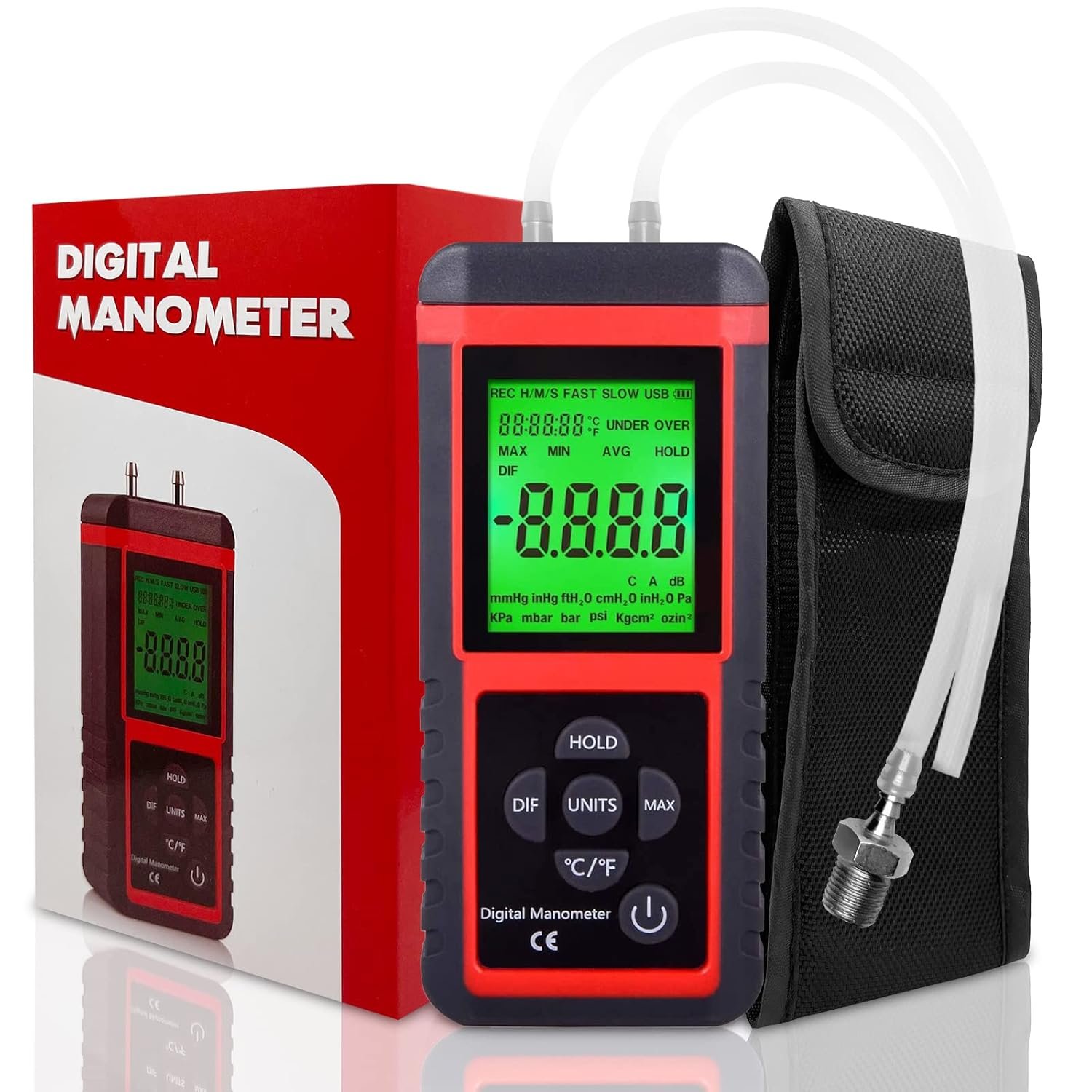 Professional HVAC Digital Manometer - Accurate Pressure Testing