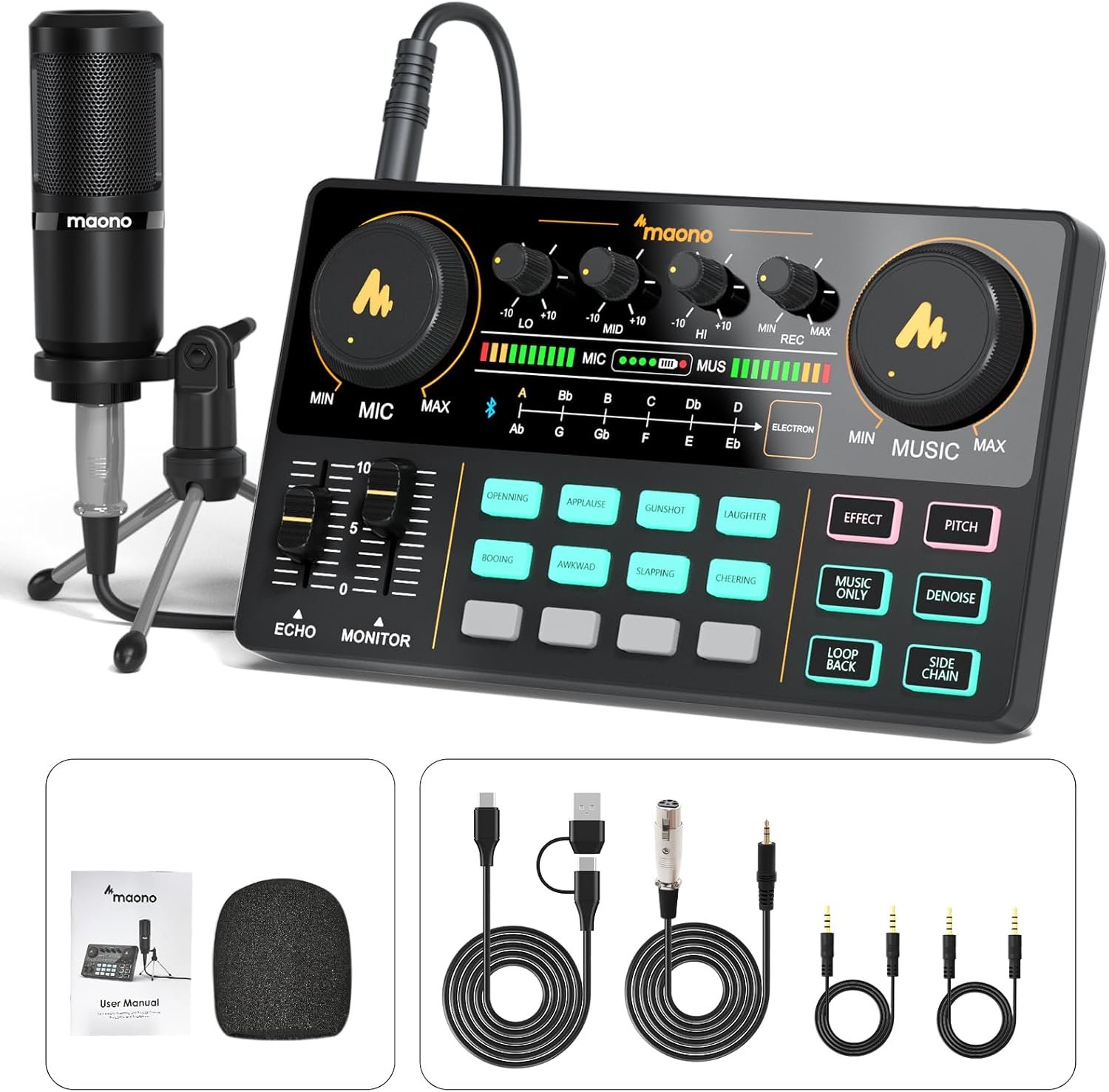 Professional Podcast Starter Kit - Live Streaming Mixer with Effects