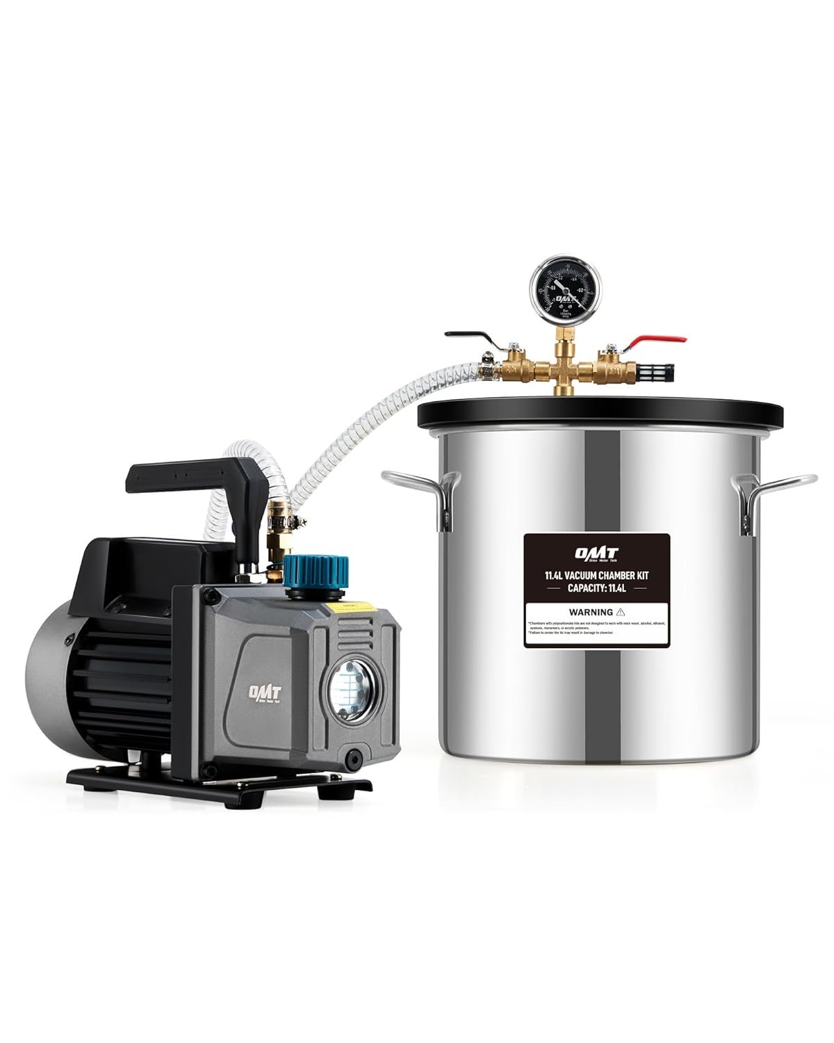Professional Vacuum Chamber Kit for Wood Stabilization & Degassing
